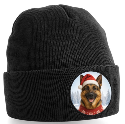 Zimní čepice Vánoční Německý ovčak0