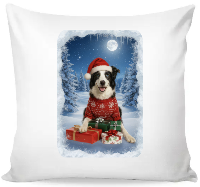 Povlak na polštář vánoční Border Kolie