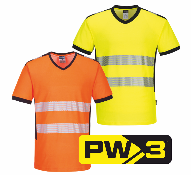 Tričko PW3 Hi -Vis s výstřihem do V