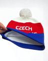 Zimní pletená čepice Czech Republic s bambulí1