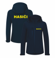 Tmavě modrá dámská softshellová bunda s potiskem Hasiči2