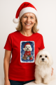 Vánoční tričko s Maltézským psíkem dámské0