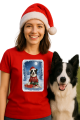 Vánoční tričko s Border kolií dámské0