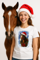 Vánoční tričko s koněm dámské0
