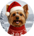 Zimní čepice Vánoční Yorkshirský teriér1