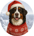 Zimní čepice Vánoční Bernský salašnický pes1