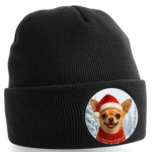 Zimní čepice Vánoční Čivava